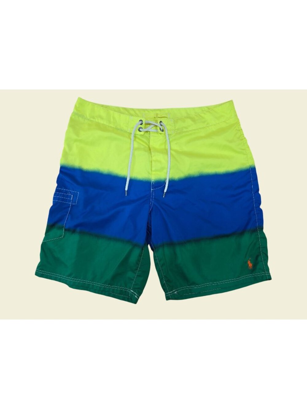 Polo Ralph Lauren Mens Ombre Swim Trunks Size 36 Green Blue Yellow